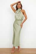 Claire™ - Elegant Long Halter Dress