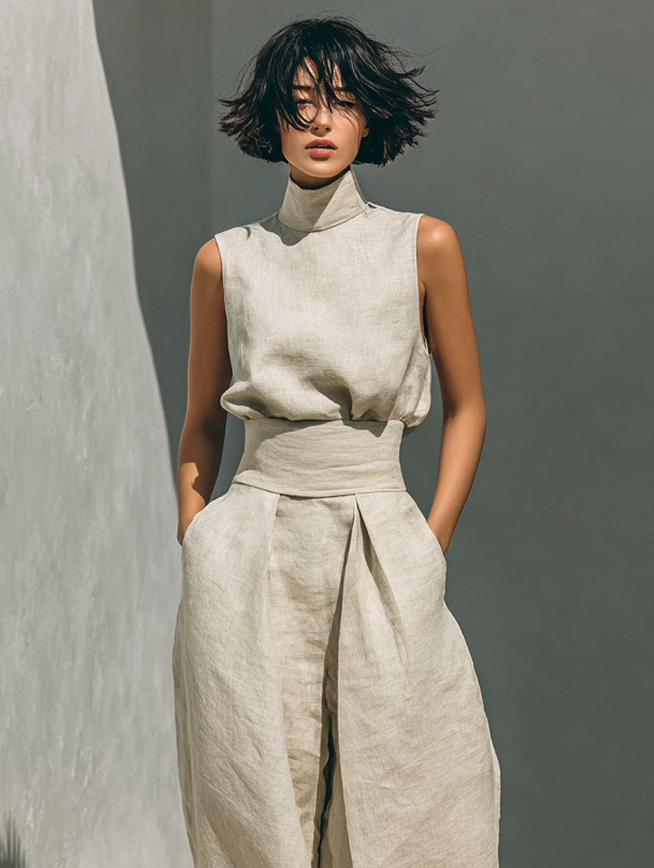 Maria - Minimalist Cotton Linen Set