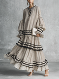Bohemira™ | Striped Ruffle Tiered Maxi Dress