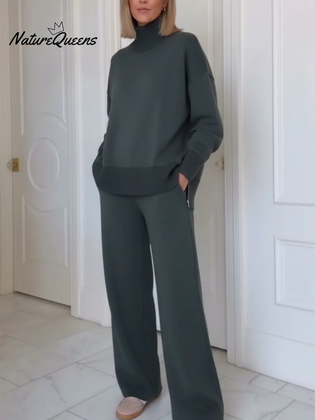 Casual Zip Two-Piece Set