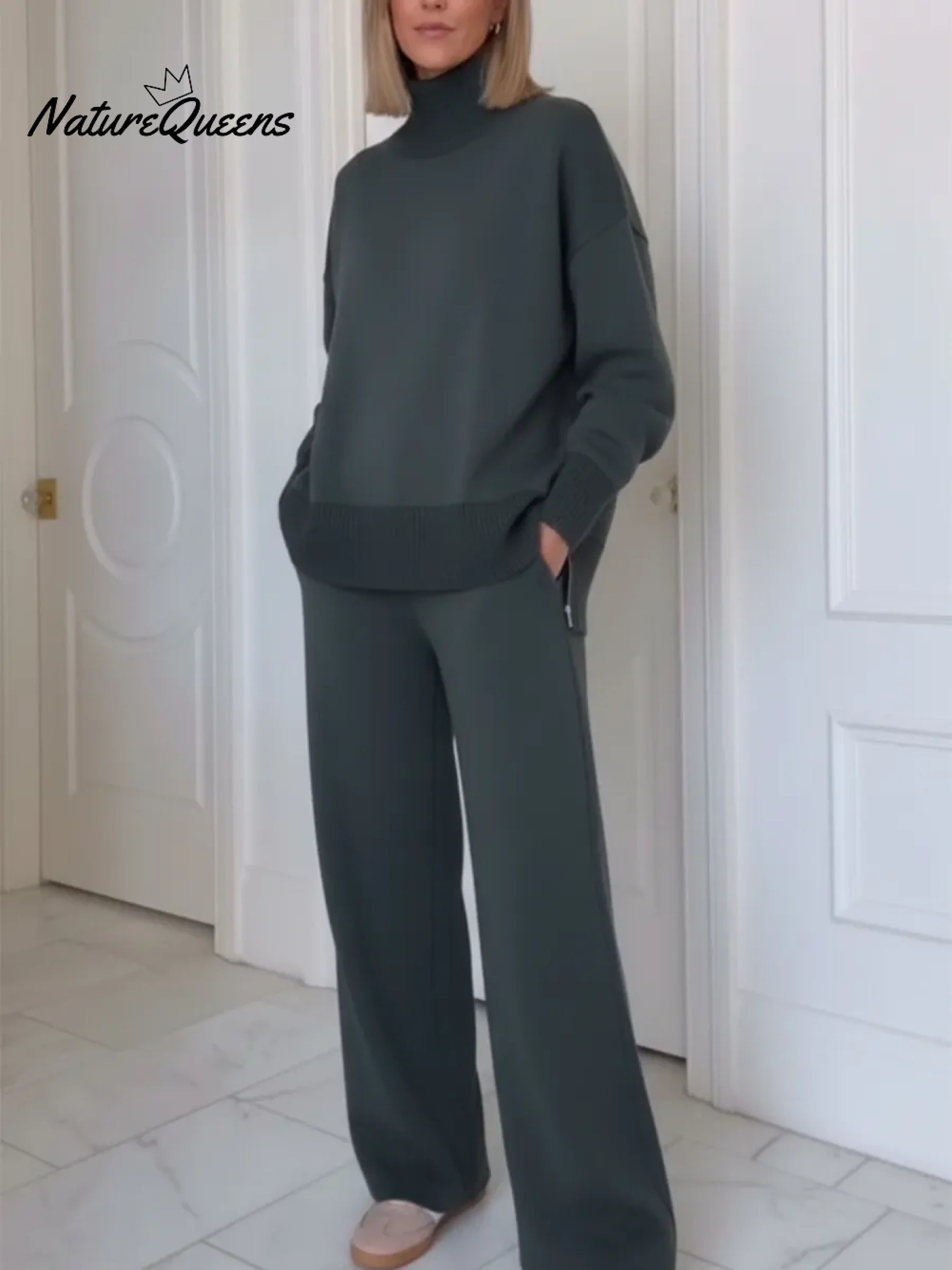 Casual Zip Two-Piece Set