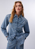 DENIM SHIRT WITH EMBROIDERY