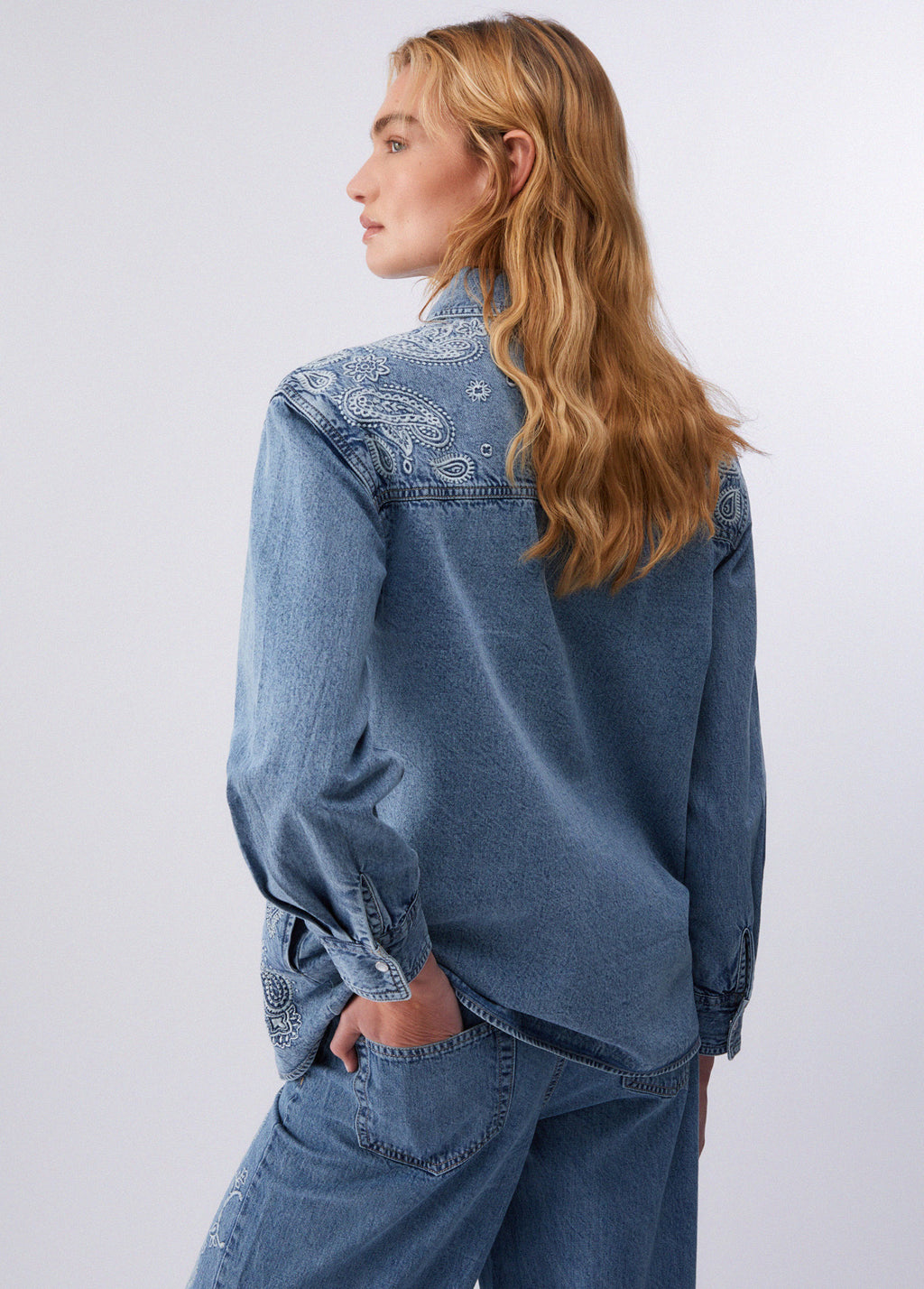 DENIM SHIRT WITH EMBROIDERY