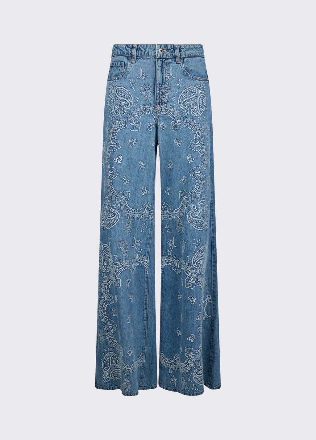 FLARED JEANS WITH EMBROIDERY