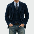 Arthur | Elegant Velvet Pinstripe Blazer + Vest Set