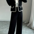 Elegant Black and White | Jacket and Pants Set