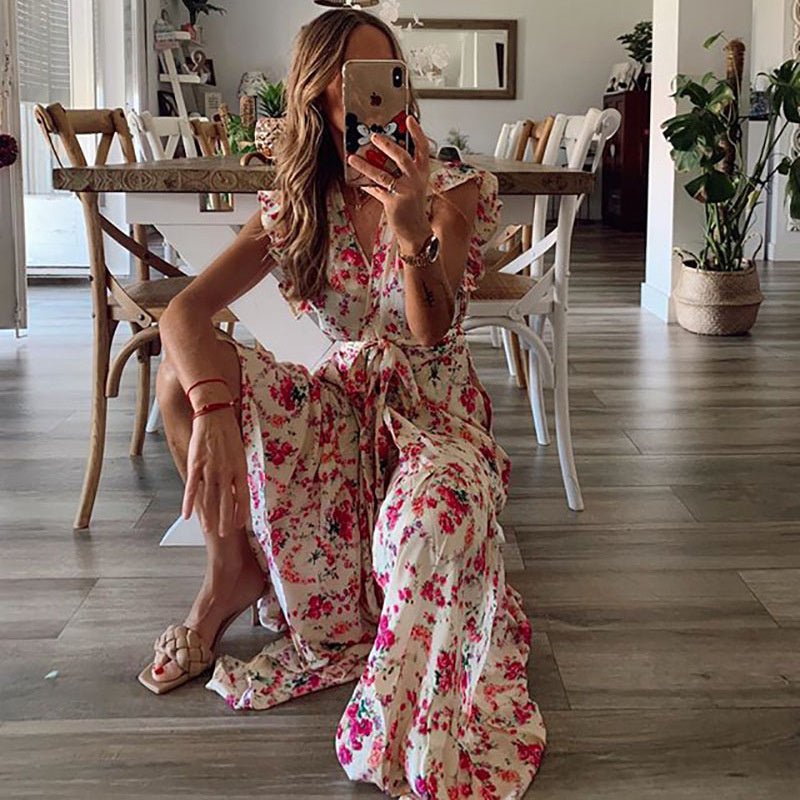 Nova™ - Elegant Floral Maxi Dress