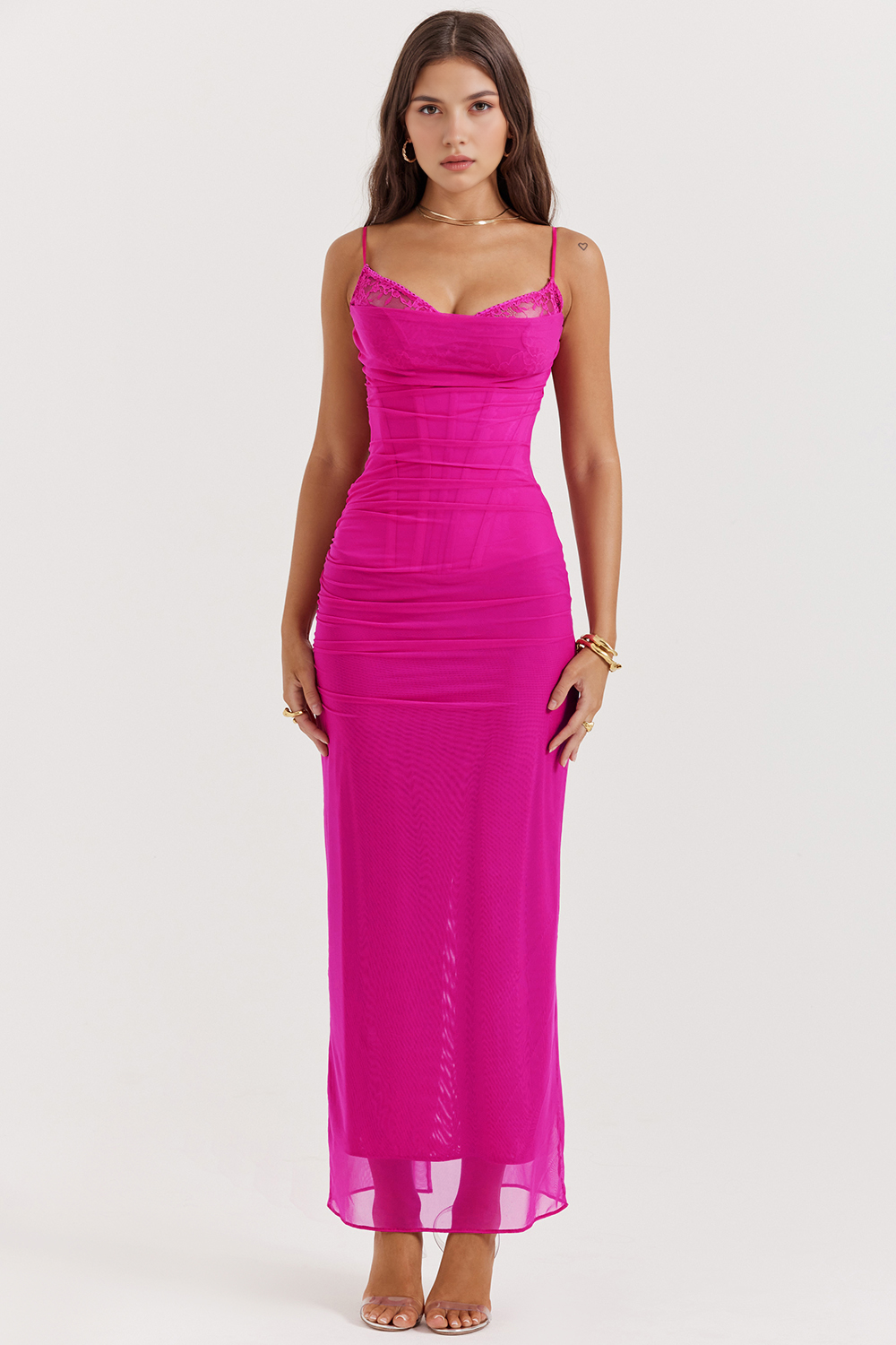 Marissa™ - Elegant Lace and Mesh Dress