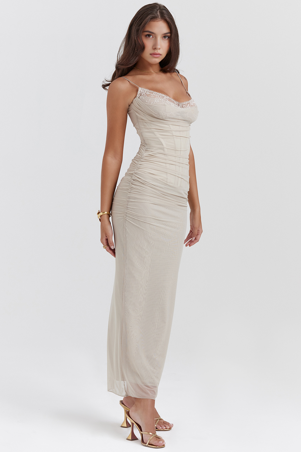 Marissa™ - Elegant Lace and Mesh Dress