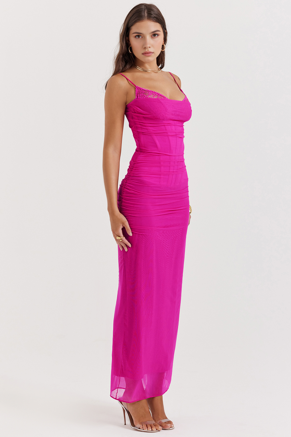 Marissa™ - Elegant Lace and Mesh Dress