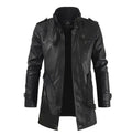 Elegant Long Leather Biker Jacket