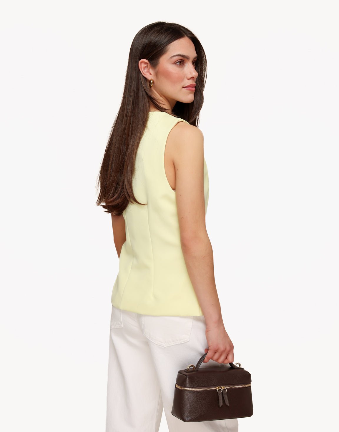 Soft Yellow High-Button Vest