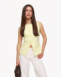 Soft Yellow High-Button Vest